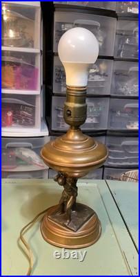 Antique Art Deco Figural Man Male Lamp