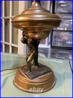 Antique Art Deco Figural Man Male Lamp