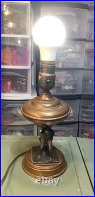 Antique Art Deco Figural Man Male Lamp