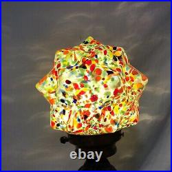 Antique Art Deco Figural Woman Lamp End Of Day Starburst Glass Globe Works Great