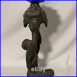 Antique Art Deco Figural Woman Lamp End Of Day Starburst Glass Globe Works Great Antique Art Deco Figural Woman Lamp End Of Day Starburst Glass Globe Works Great