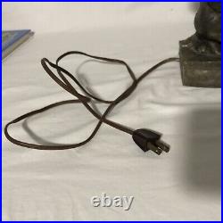 Antique Art Deco Figural Woman Lamp End Of Day Starburst Glass Globe Works Great Antique Art Deco Figural Woman Lamp End Of Day Starburst Glass Globe Works Great