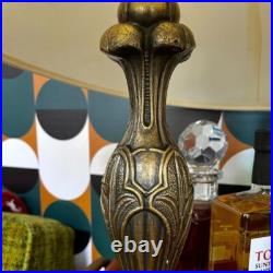 Antique Art Deco Fleur de Lis Bronze Lamp lightly polished with rich patina