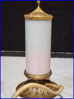 Antique Art Deco Glass Devilbiss Perfume Lamp Nymph Owl Branch WORKS! Read