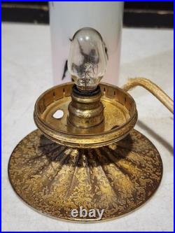 Antique Art Deco Glass Devilbiss Perfume Lamp Nymph Owl Branch WORKS! Read