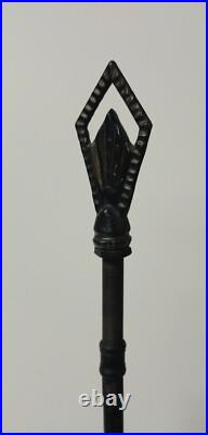 Antique Art Deco Green Jadeite Cast Iron Two Arm Candelabra Table Accent Lamp