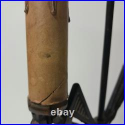 Antique Art Deco Green Jadeite Cast Iron Two Arm Candelabra Table Accent Lamp