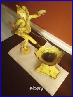 Antique Art Deco J. B. Hirsch Gerdago Harlequin Pixie Lamp, Millifiore Shade