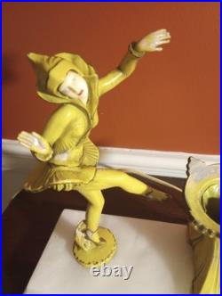 Antique Art Deco J. B. Hirsch Gerdago Harlequin Pixie Lamp, Millifiore Shade