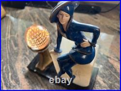 Antique Art Deco Jb Hirsch Sophisticated Lady Fashion Statue Sculplture Lamp