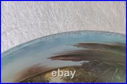 Antique Art Deco Lamp Reverse Painted Shade Signed Moe Bridges Co # 172 C. 1925