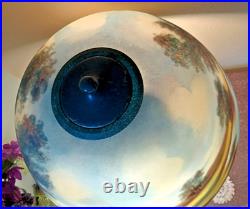 Antique Art Deco Lamp Reverse Painted Shade Signed Moe Bridges Co # 172 C. 1925