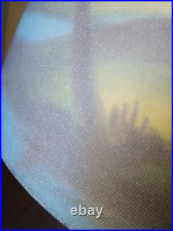 Antique Art Deco Lamp Reverse Painted Shade Signed Moe Bridges Co # 172 C. 1925