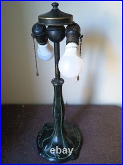 Antique Art Deco Lamp Reverse Painted Shade Signed Moe Bridges Co # 172 C. 1925