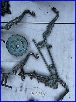 Antique Art Deco Lot of Chandelier Brackets Wall Hanging Lamp Parts