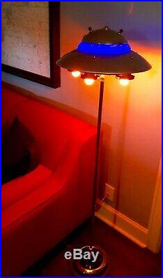 Antique Art Deco MCM Flying Saucer Floor Lamp