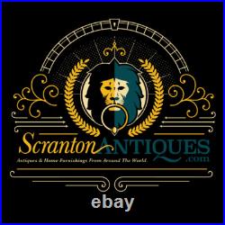 Antique Art Deco Marquetry Walnut Maple Table Desk Office Lamp Light