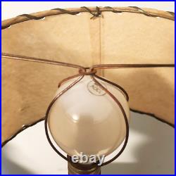 Antique Art Deco Marquetry Walnut Maple Table Desk Office Lamp Light