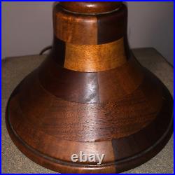 Antique Art Deco Marquetry Walnut Maple Table Desk Office Lamp Light