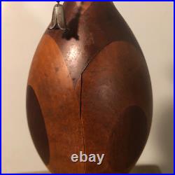 Antique Art Deco Marquetry Walnut Maple Table Desk Office Lamp Light