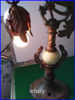 Antique Art Deco Metal Painted Parrot Lamp Refurbished