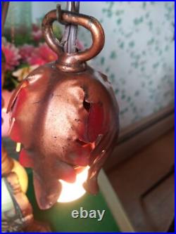 Antique Art Deco Metal Painted Parrot Lamp Refurbished