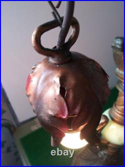 Antique Art Deco Metal Painted Parrot Lamp Refurbished