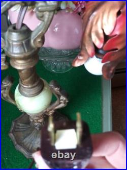 Antique Art Deco Metal Painted Parrot Lamp Refurbished