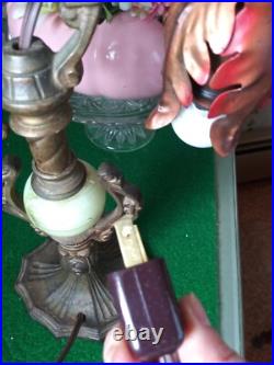 Antique Art Deco Metal Painted Parrot Lamp Refurbished