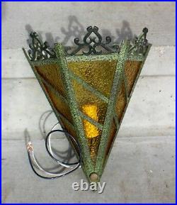 Antique Art Deco Metal Wall Sconce c. 1925 Rewired