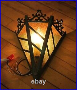 Antique Art Deco Metal Wall Sconce c. 1925 Rewired