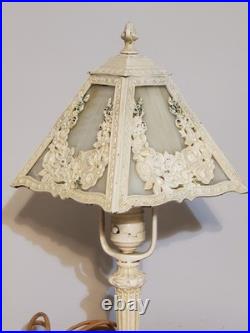 Antique Art Deco Nouveau French Cast Iron Boudoir Lamp