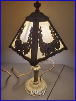 Antique Art Deco Nouveau French Cast Iron Boudoir Lamp