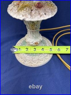 Antique Art Deco Nouveau French Cast Iron Boudoir Lamp Floral Working