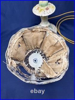 Antique Art Deco Nouveau French Cast Iron Boudoir Lamp Floral Working