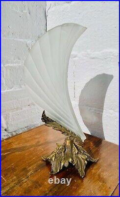 Antique Art Deco Nouveau Slip Shade TABLE LAMPS PAIR No Glass Shades