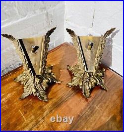 Antique Art Deco Nouveau Slip Shade TABLE LAMPS PAIR No Glass Shades