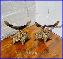 Antique Art Deco Nouveau Slip Shade TABLE LAMPS PAIR No Glass Shades