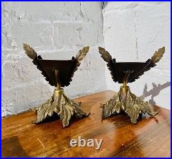 Antique Art Deco Nouveau Slip Shade TABLE LAMPS PAIR No Glass Shades