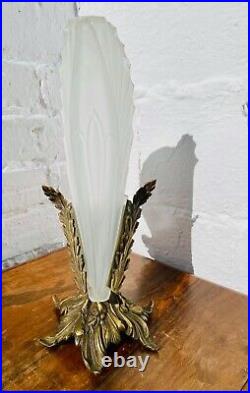 Antique Art Deco Nouveau Slip Shade TABLE LAMPS PAIR No Glass Shades