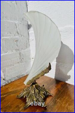 Antique Art Deco Nouveau Slip Shade TABLE LAMPS PAIR No Glass Shades