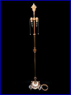 Antique Art Deco Rembrandt Cast Iron Floor Lamp w Onyx Base- Restored & Rewired