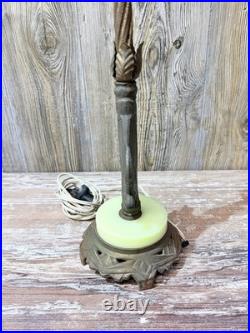 Antique Art Deco Sailing Ship Lamp Uranium Slag Base 23 Tall
