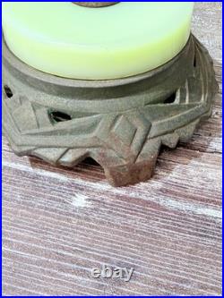 Antique Art Deco Sailing Ship Lamp Uranium Slag Base 23 Tall