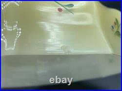 Antique Art Deco Seiling Lamp Light Glass Shade Hand Painted Enamel Flowers 1930