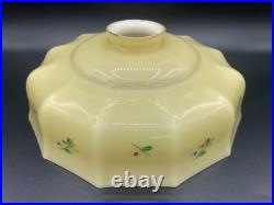 Antique Art Deco Seiling Lamp Light Glass Shade Hand Painted Enamel Flowers 1930