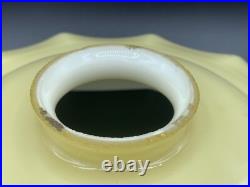 Antique Art Deco Seiling Lamp Light Glass Shade Hand Painted Enamel Flowers 1930