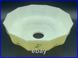 Antique Art Deco Seiling Lamp Light Glass Shade Hand Painted Enamel Flowers 1930