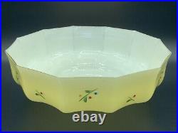 Antique Art Deco Seiling Lamp Light Glass Shade Hand Painted Enamel Flowers 1930