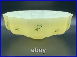 Antique Art Deco Seiling Lamp Light Glass Shade Hand Painted Enamel Flowers 1930